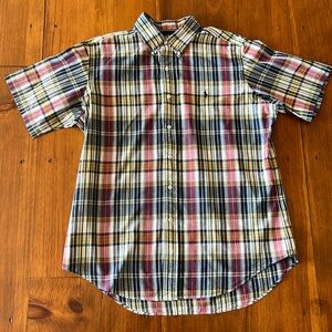 Ralph Lauren Plaid Short Sleeve Button Down Shirt - Sz L